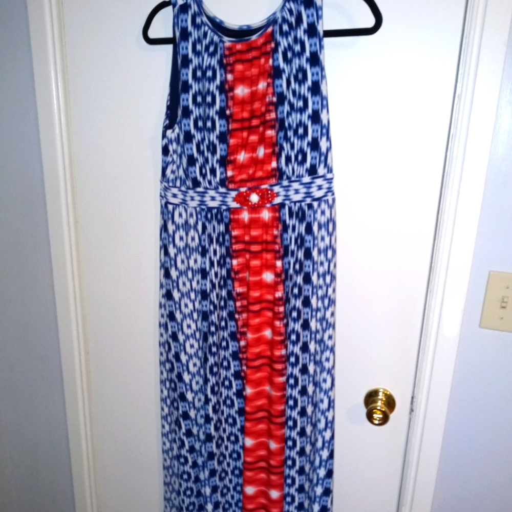 Ruby Rd Red, White & Blue Maxi Dress